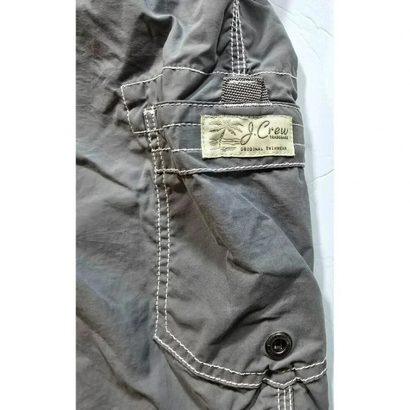 J. Crew Men's Size 35 Nylon Swim Trunks with Drawstring & Pocket - Picture 6 of 11